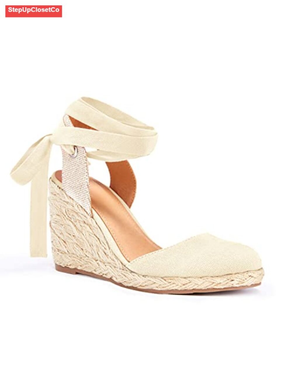 Womens Lace Up Espadrilles Closed Toe Wedges Sandals Slingback Platform Heels
